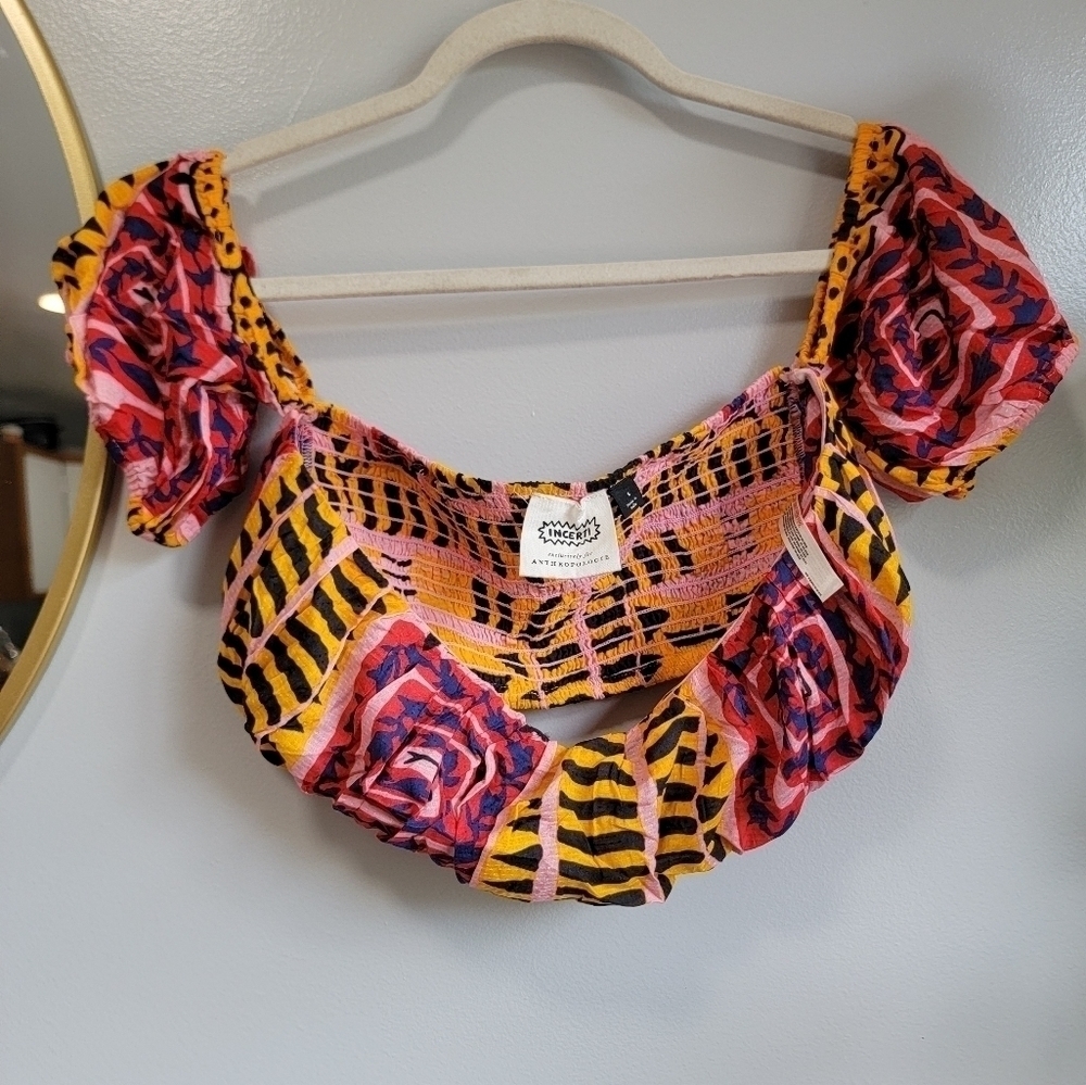Joao Incerti for Anthropologie The cecy  off shoulder TOP ONLY S - Picture 10 of 10